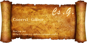 Cserni Gábor névjegykártya